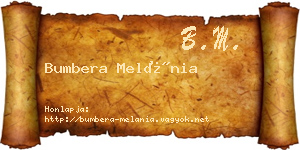 Bumbera Melánia névjegykártya